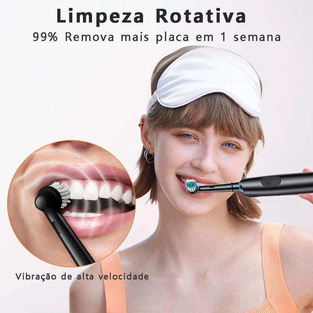Escova de Dente Elétrica Rotativa Recarregável