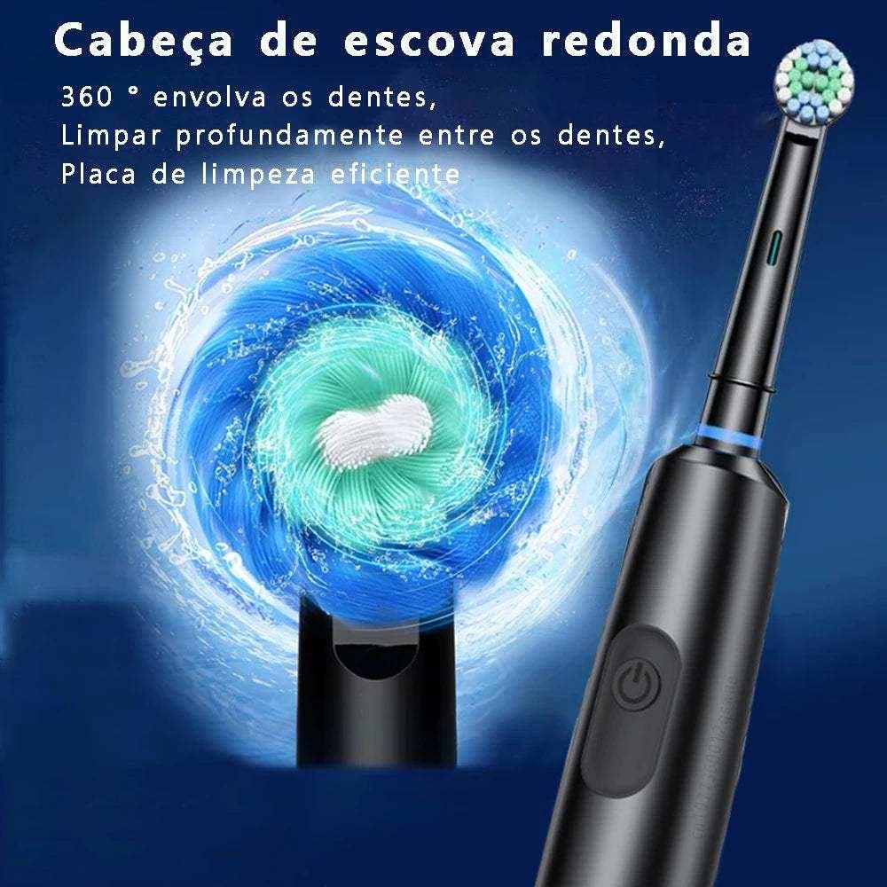 Escova de Dente Elétrica Rotativa Recarregável