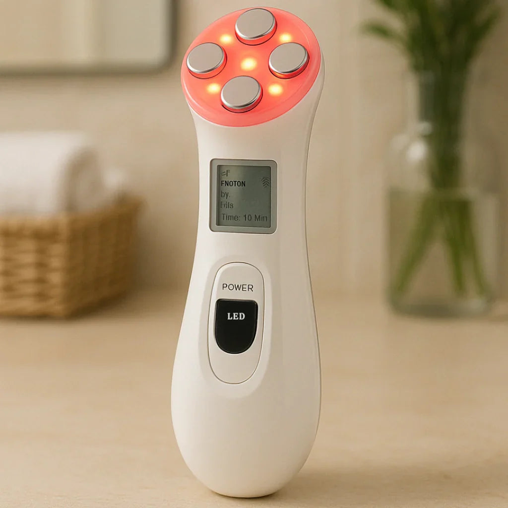 Massageador Facial Com Radiofrequência E Luz LED 5 Em 1